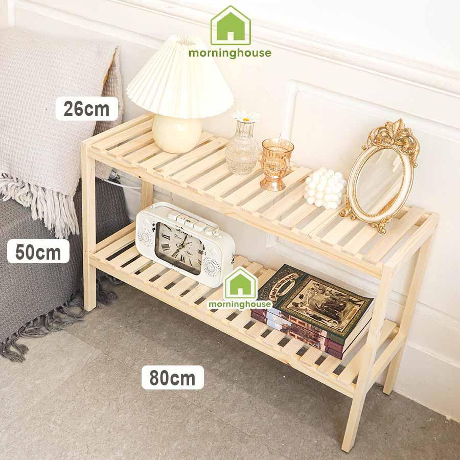 Kệ Gỗ Decor Phòng Ngủ Morning House 2 Tầng 800- Tháo lắp tiện lợi, gỗ thông màu sắc đẹp, đem lại cảm giác ấm cúng cho căn phòng của bạn