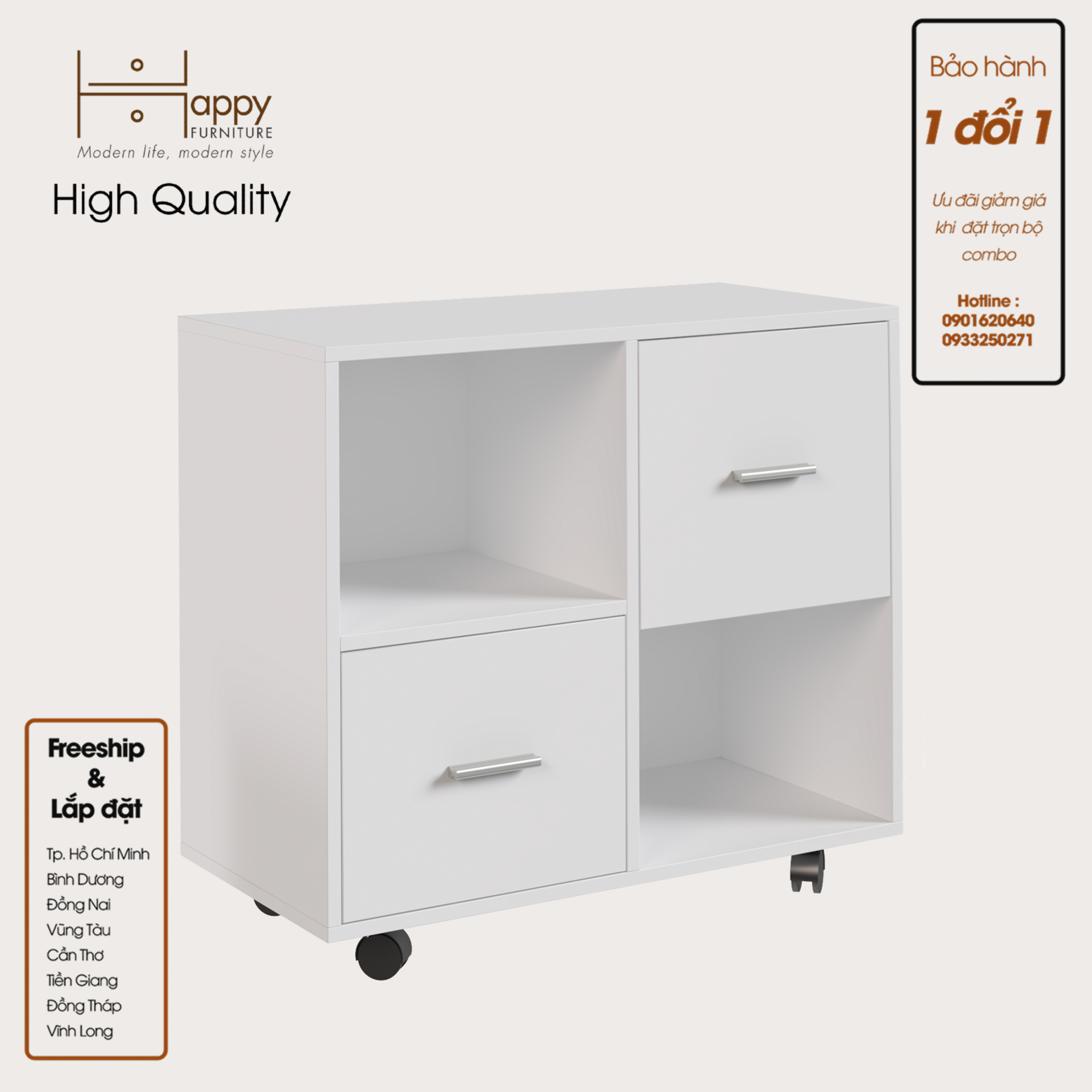 [Happy Home Furniture] COMFEE, Tủ đựng hồ sơ 2 tầng ,  80cm x 40cm x 66cm ( DxRxC), THK_014