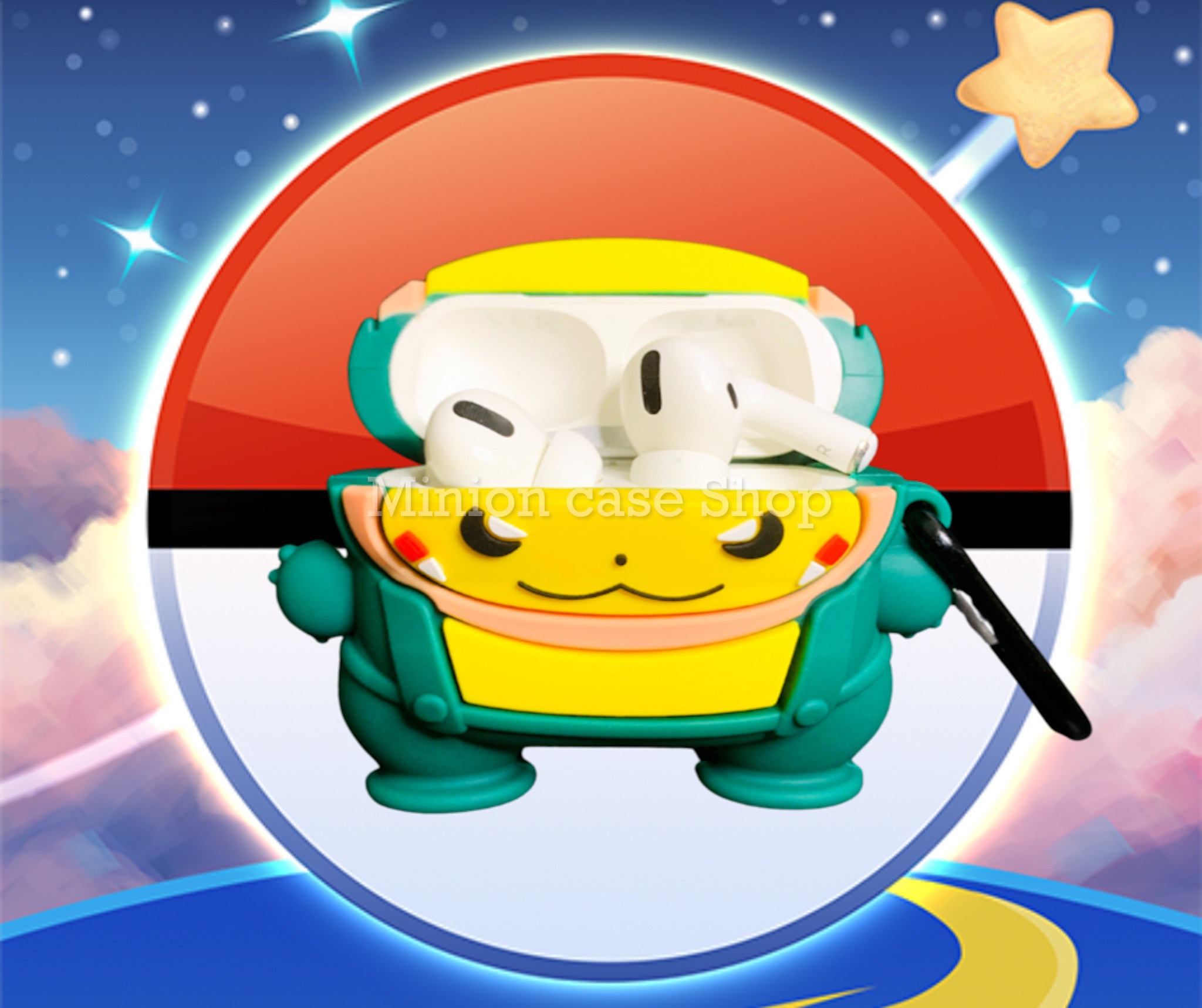 Case bảo vệ dành cho Airpods Pro/Pro 2 hình Pokemon Snorlax chất liệu silicon 3d cao cấp