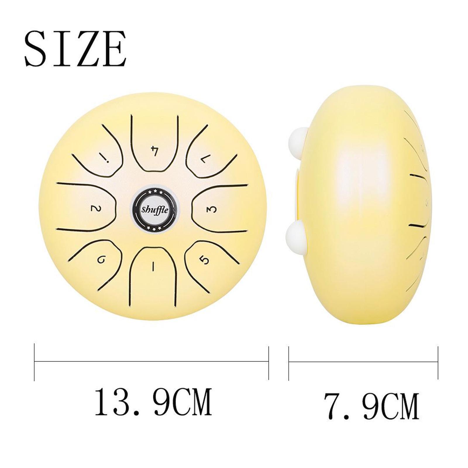 5.5 Inch Mini 8-Tone Steel Tongue Drum, C Key Percussion Instrument ,Hand Pan Drum with Drum Mallets & Carry Bag