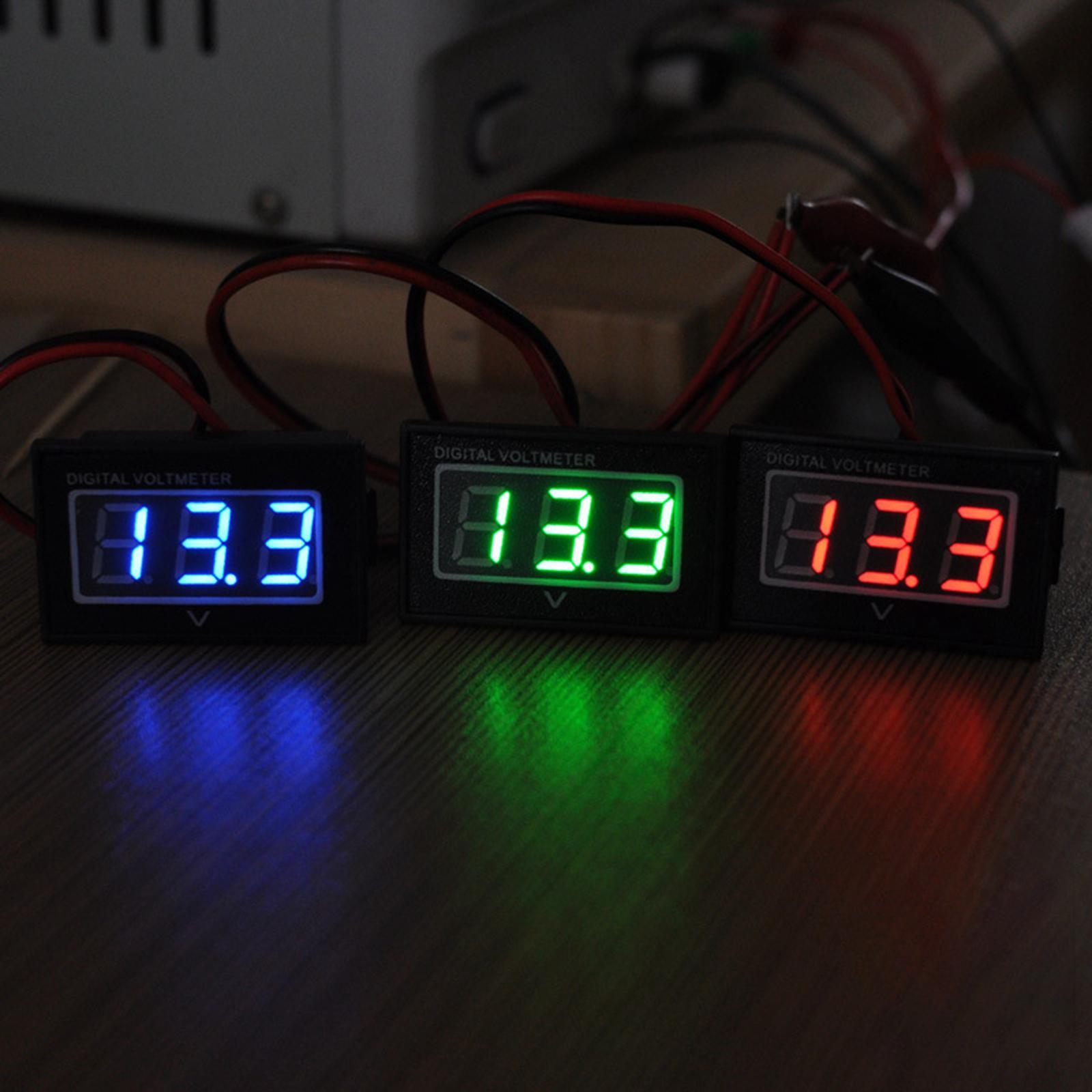 Digital Voltmeter Waterproof DC2.5-30V Voltage Meter Small Voltage Panel Meter for Car Vehicle