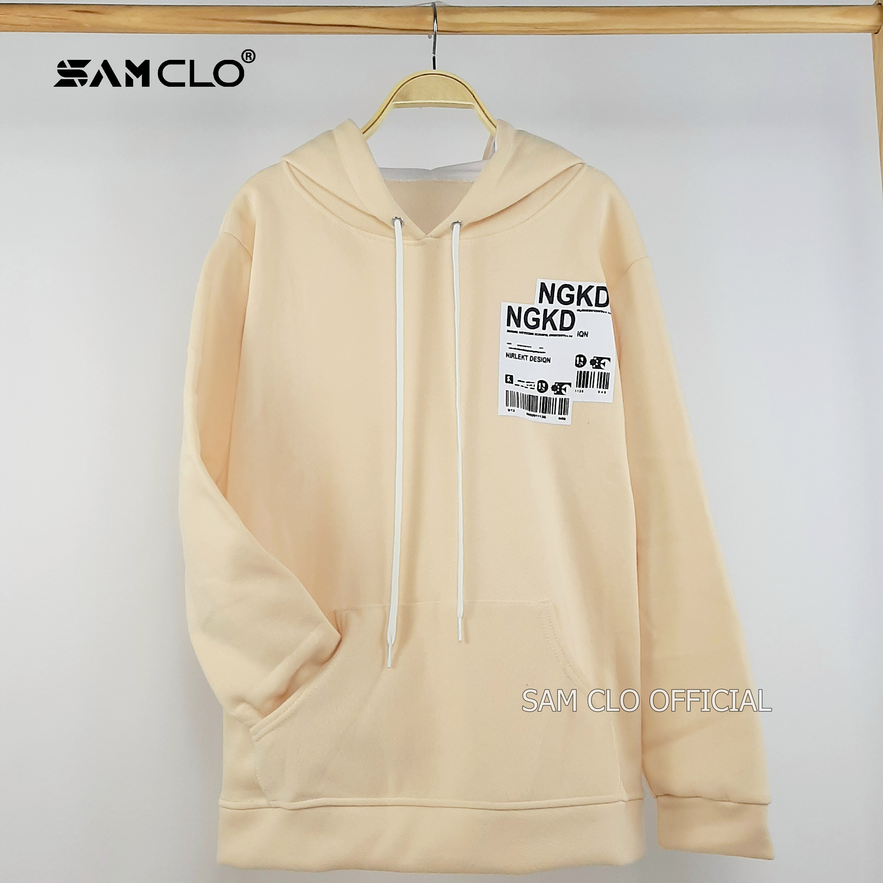 ÁO KHOÁC NỈ nữ SAM CLO freesize hoodie chui có mũ tay dài thu đông dáng unisex in hình TEM BILL NGKD