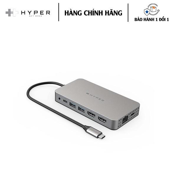 [HÀNG CHÍNH HÃNG] CỔNG CHUYỂN ĐỔI HYPERDRIVE DUAL 4K HDMI 10-IN-1 (2 MÀN HÌNH) USB-C HUB FOR MACBOOK M1 HDM1H