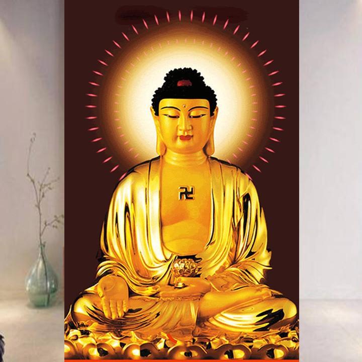 Tranh thêu Đức Phật A Di Đà LV3416 - kích thước: 40 * 55cm.