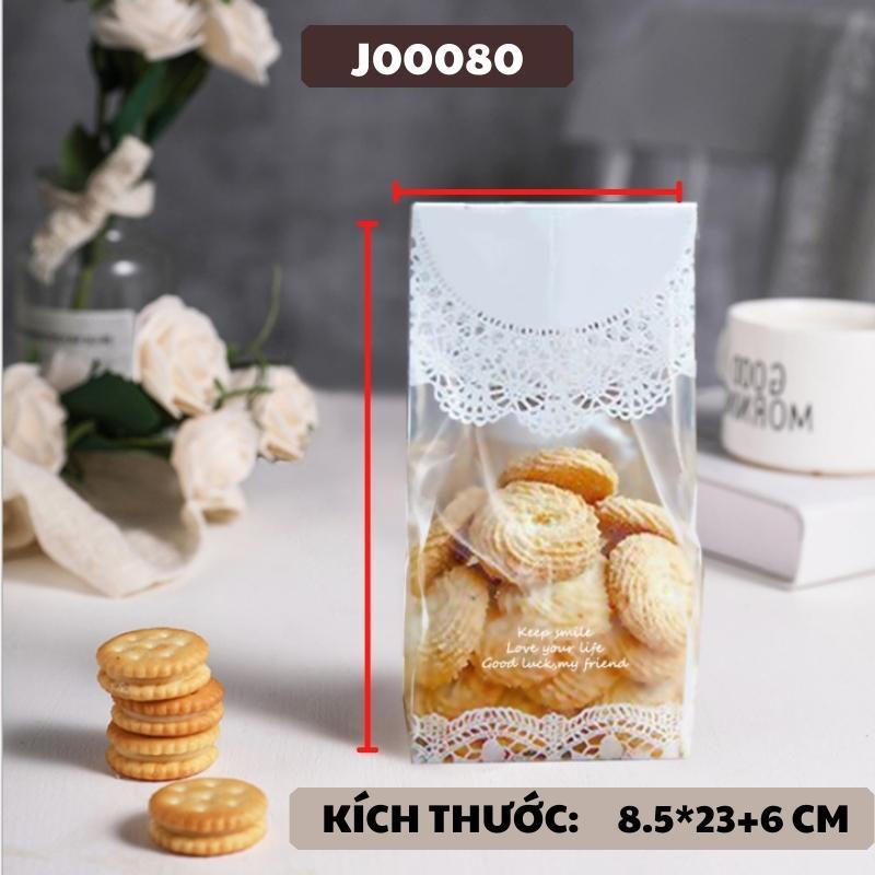 Túi Đựng Bánh Quy Bánh Mì Snack Bánh Dứa Trong Suốt Hoa Văn Mèo Bông Tuyết