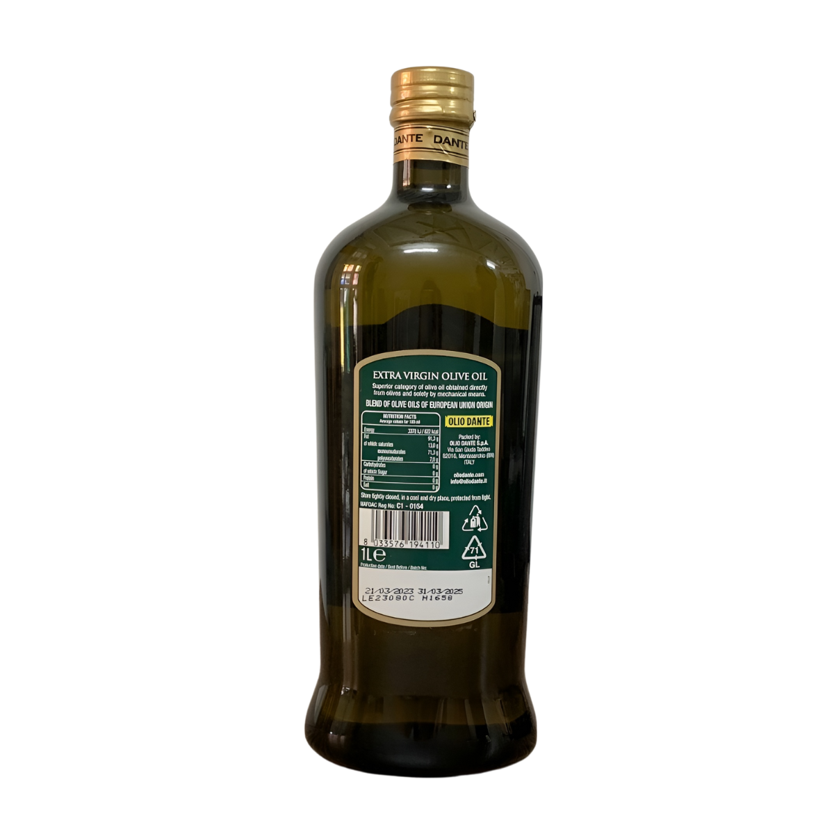 Dầu Olive 100% Nguyên Chất - Olive Extra Virgin Dante 1L [Nhập Khẩu Ý]