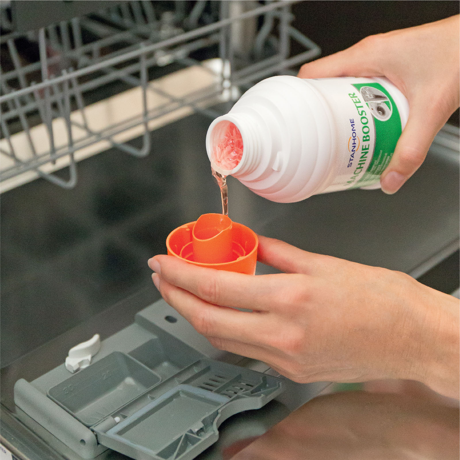 Dung dịch vệ sinh lồng giặt, máy rửa chén Stanhome Machine Booster nguyên liệu tự nhiên 500ml