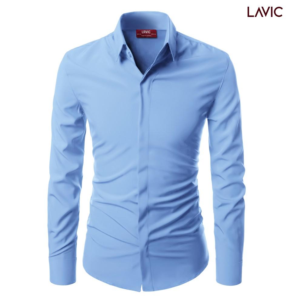 Áo sơ mi nam giấu nút form body LV741