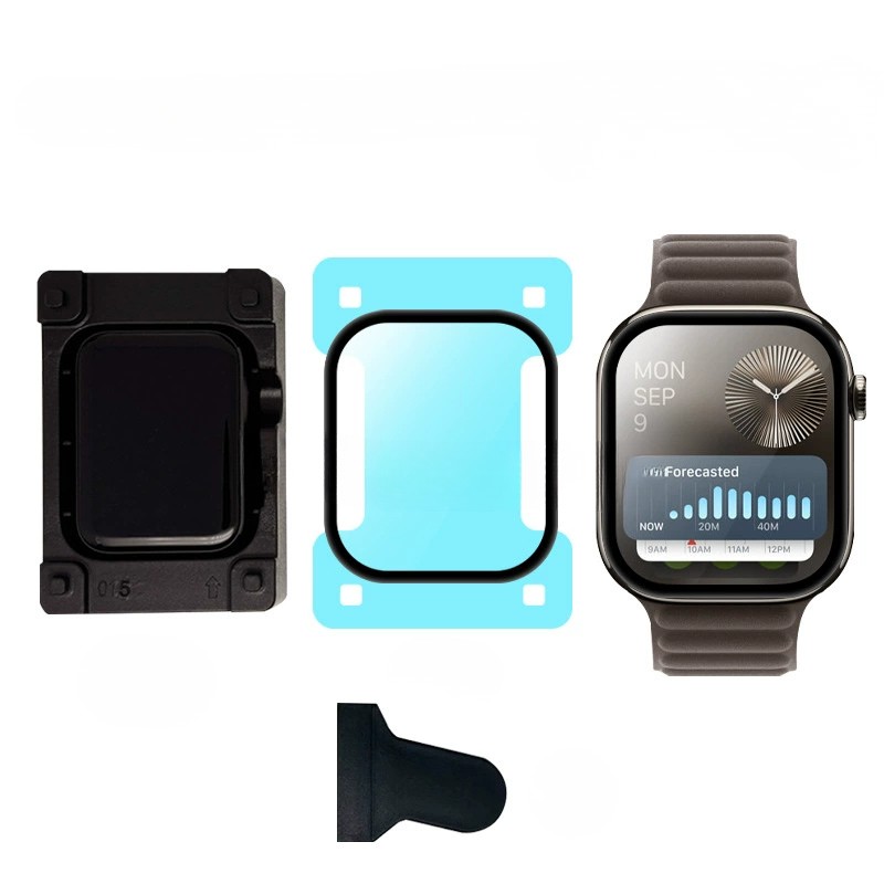 Miếng Dán Dẻo PMMA / PPF cho Apple Watch Series 10 / 11 Kai.N Chống Vỡ Viền Kèm Khung Trợ Dán_ Hàng chính hãng