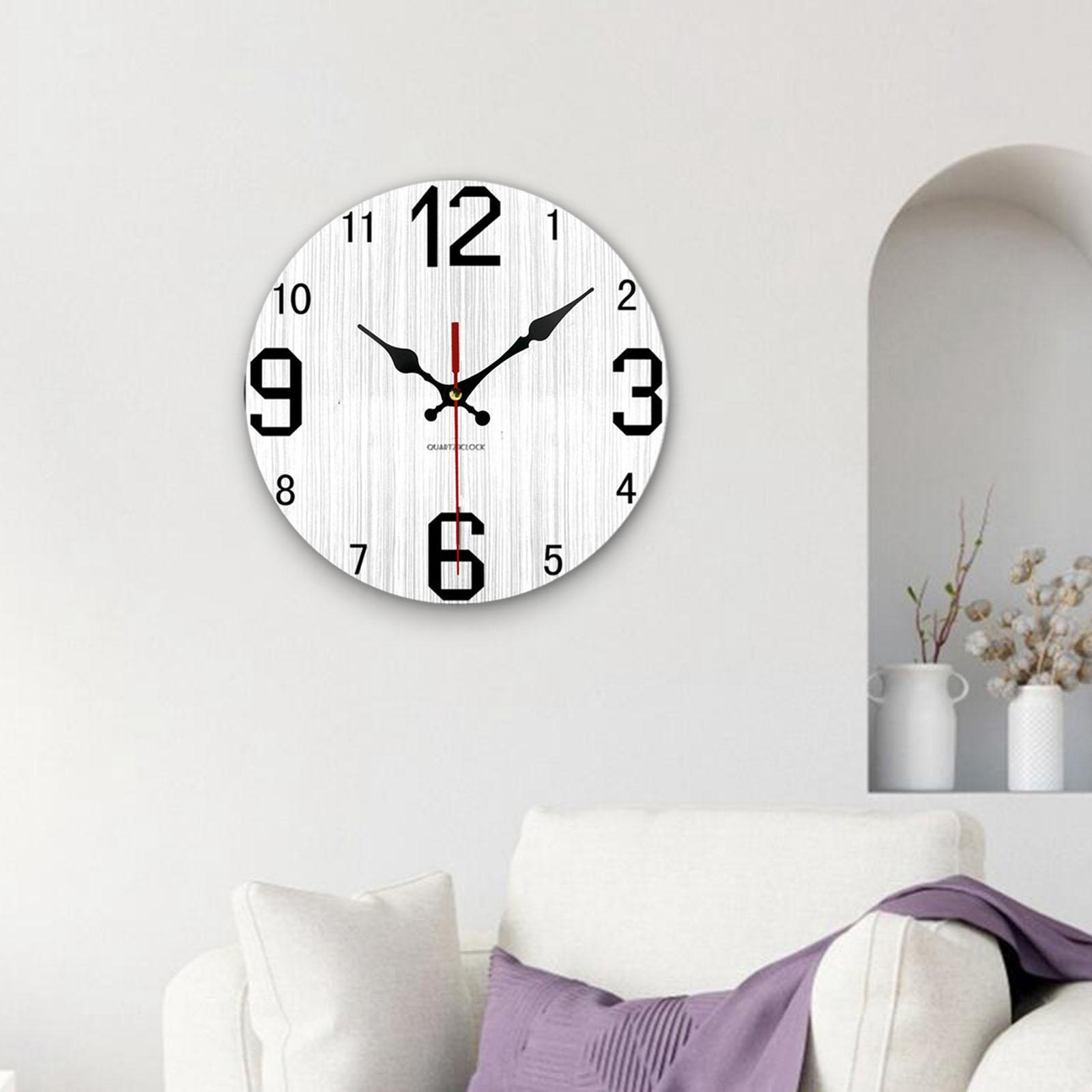 Wood Wall Clock 12inch Decorative Quartz Clocks for Bedroom Living Room Home