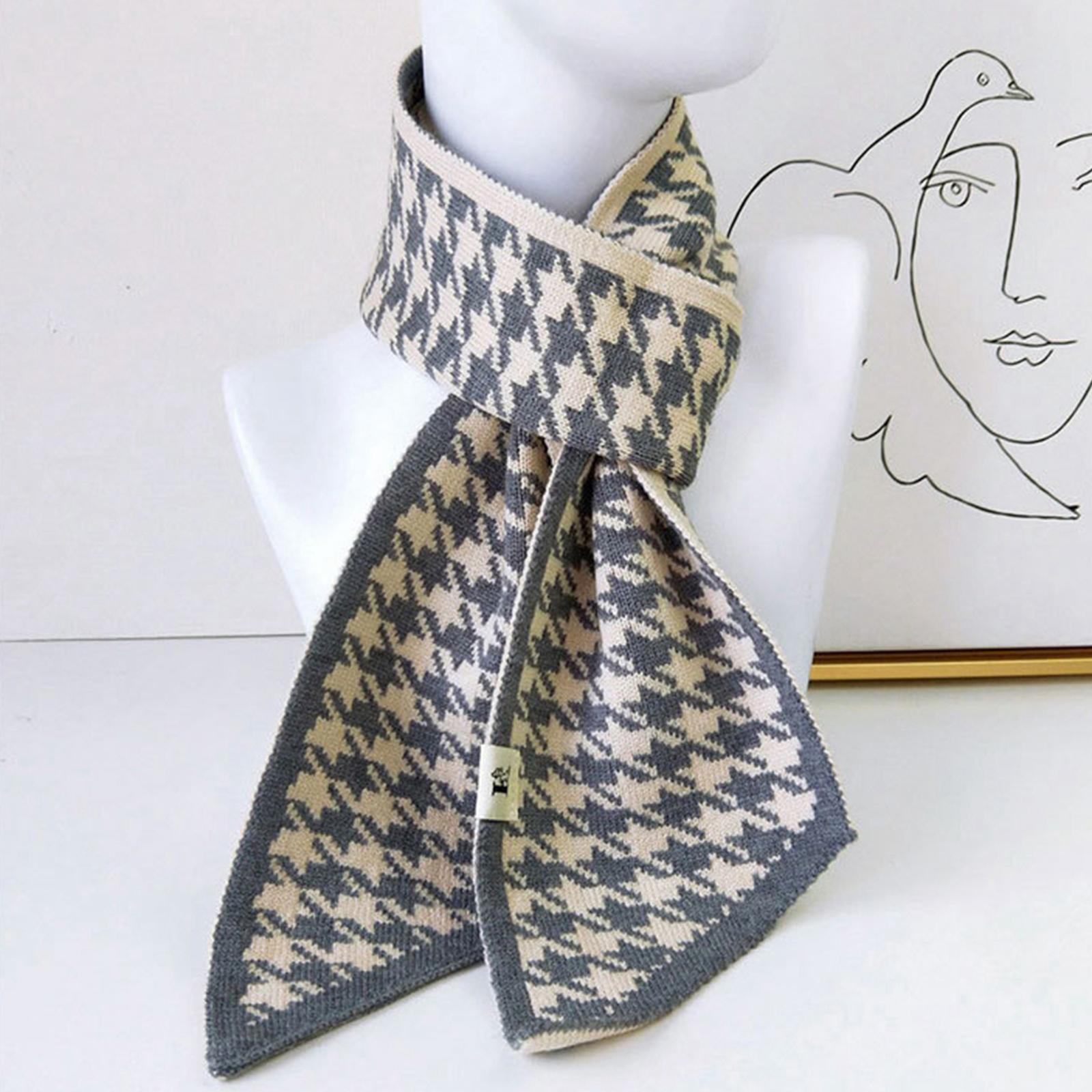 Women's Long Plaid Blanket Chunky Soft Winter/Fall Warm Scarf Big Tartan Scarves Wrap Shawl Knitted Neckerchief Neck Warmer