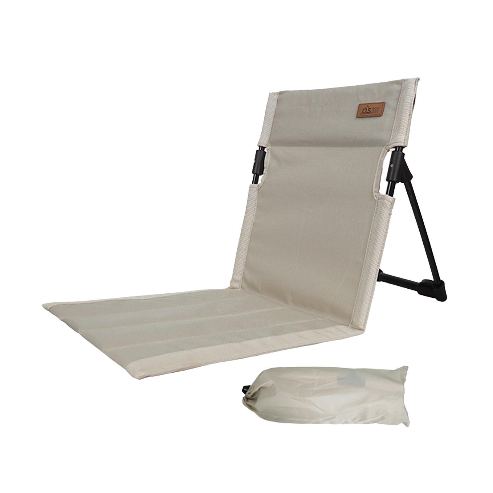 Beach Chair with Back Support Beach Mat Lounge Chair Portable Foldable Chair
