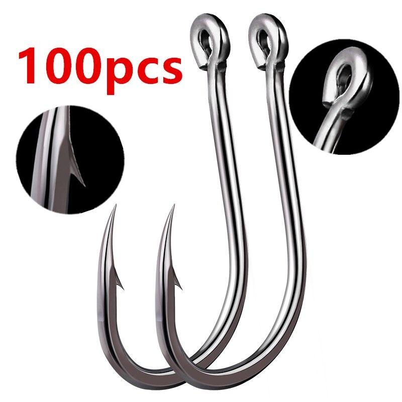 100pcs Circle Carp Eyed Fishing Hook Size 3 4 5 6 7 8 9 10 11 12 13 14 15 16 17 18 Ring eye Japan Fishhook