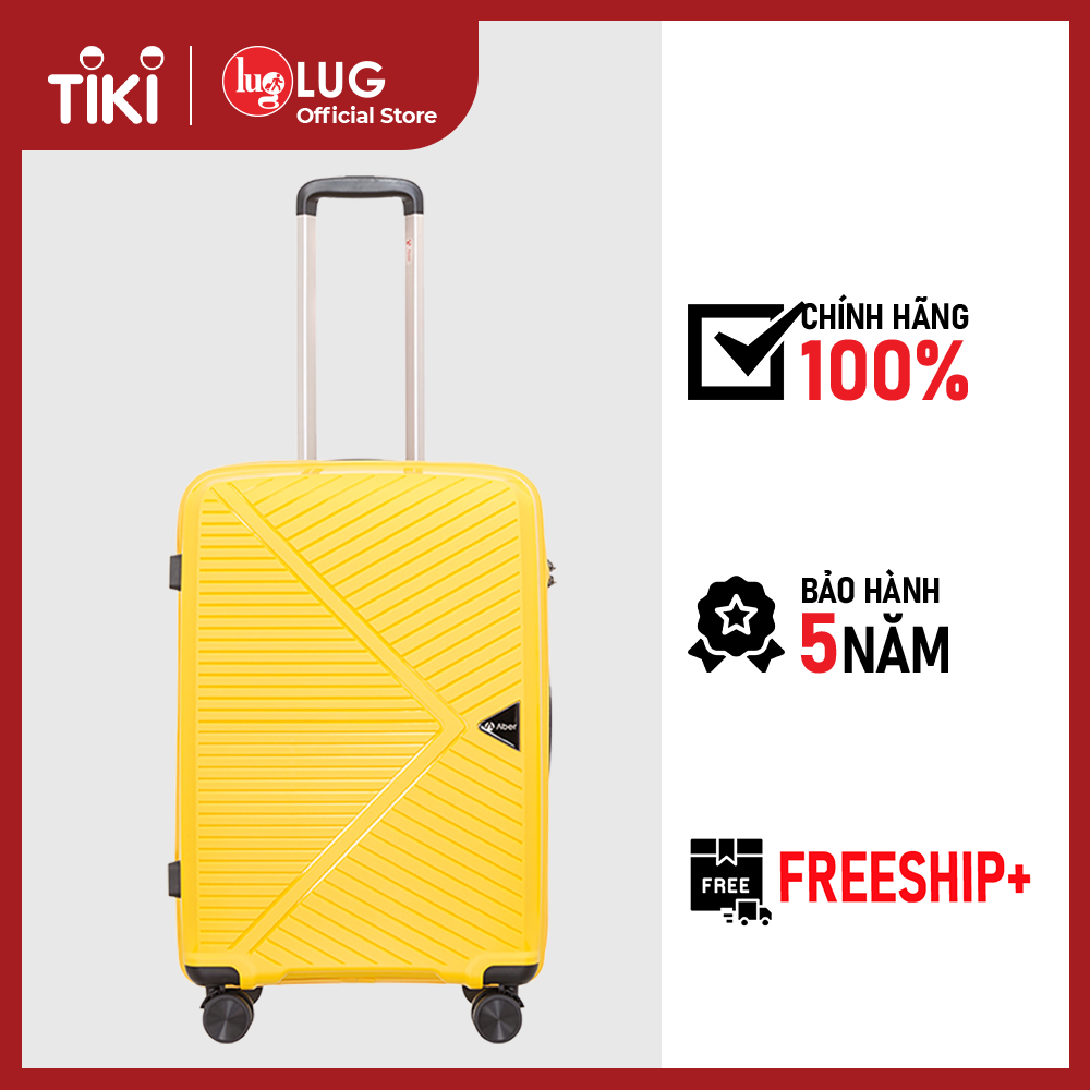 Vali Kéo Lug Aber S20S24S28 Xách Tay Pp02 Nhựa Pp Chống Bể Vỡ, Trọng Lượng Siêu Nhẹ, Bề Mặt Chống Trầy Tối Ưu - Size 24 - Yellow