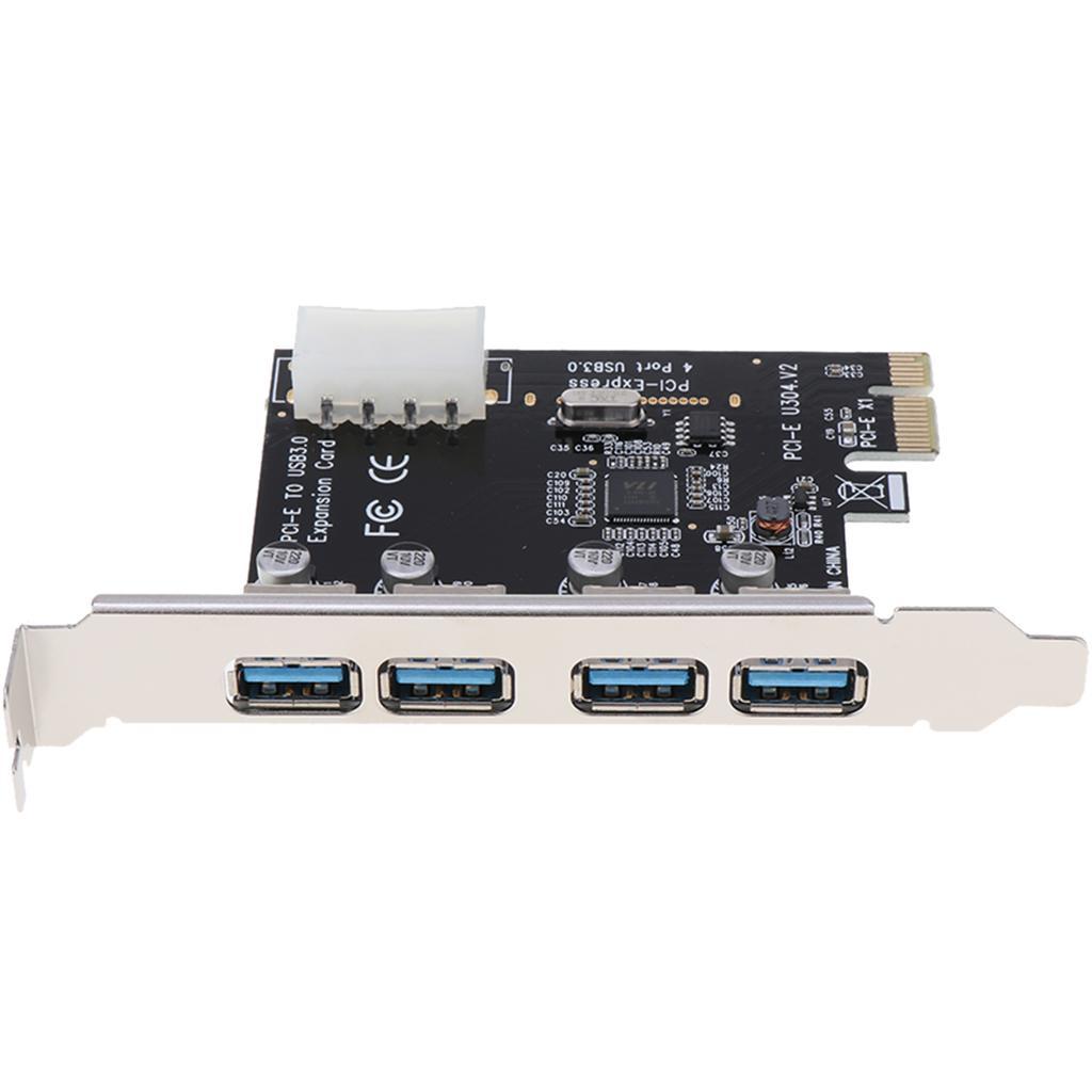 Desktop PCI-E to USB 3.0 Expansion Card 4 USB Ports Hub Adapter