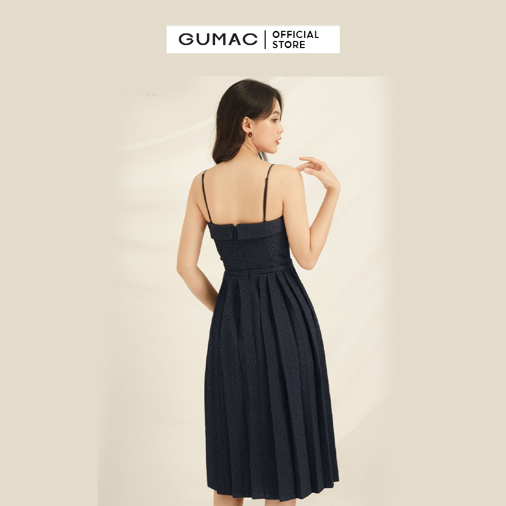 Đầm cao cấp nữ GUMAC DVA856 Luxury dập ly