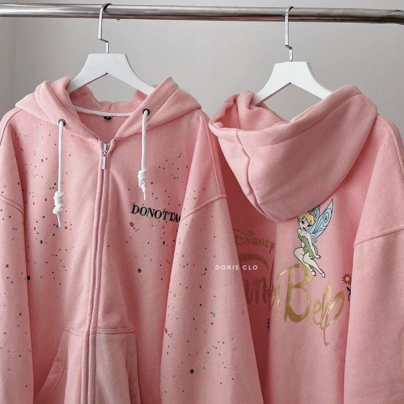 Áo khoác nỉ nữ ulzzang có nón form rộng chống nắng chống lạnh có zip thời trang, mẫu áo hoodie thêu logo