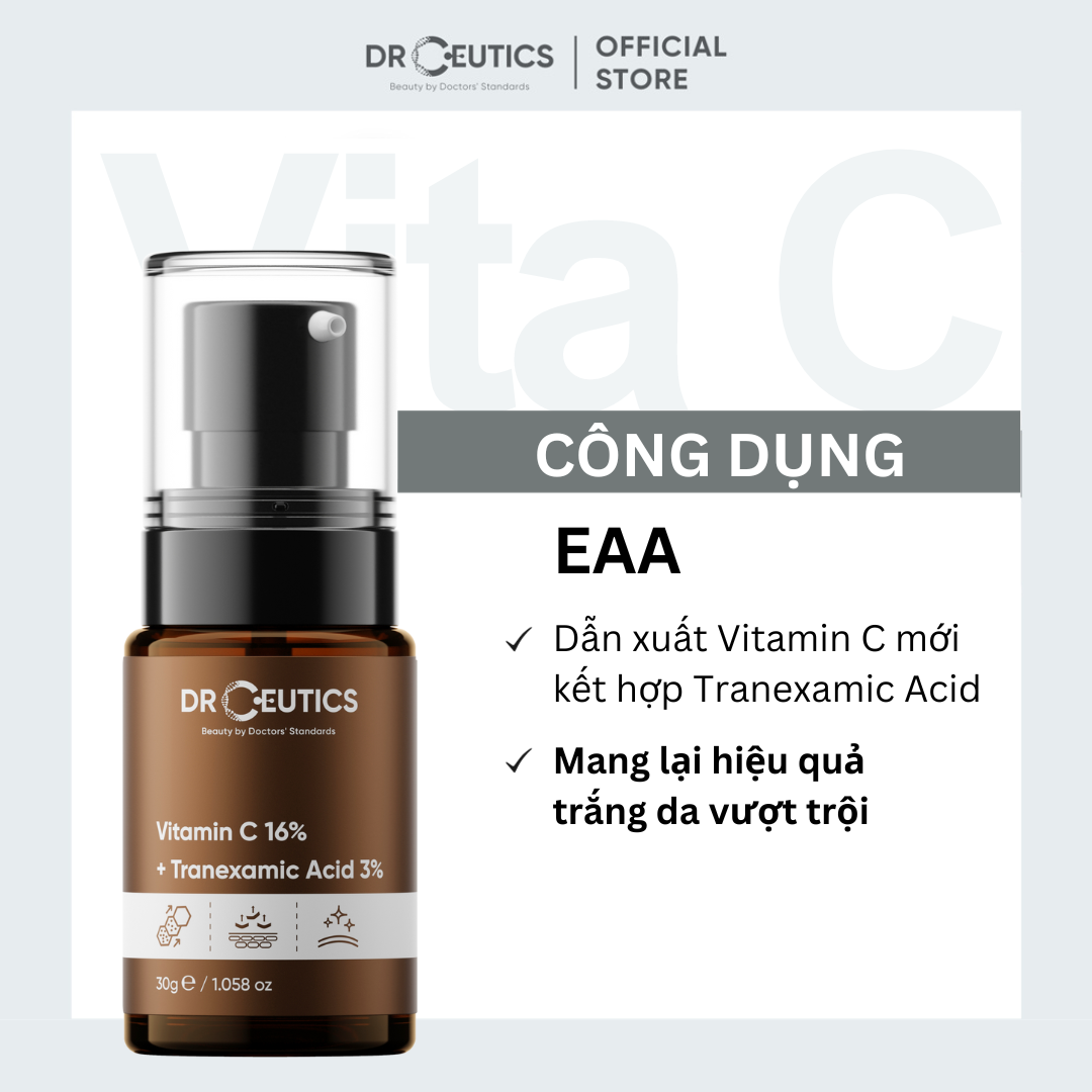 Serum Vitamin C 16% + Tranexamic Acid 3% DrCeutics Ngăn Ngừa Lão Hóa Và Làm Sáng Da