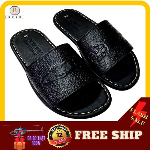 Dép nam da bò khâu viền bao chắc chắn bao đi mưa