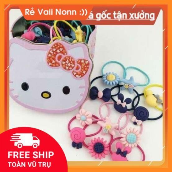 Hộp 40 dây buộc tóc kitty cho bé  [FREE SHIP