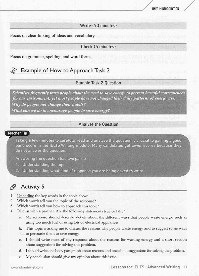 Sách Lessons For IELTS - Advanced Writing