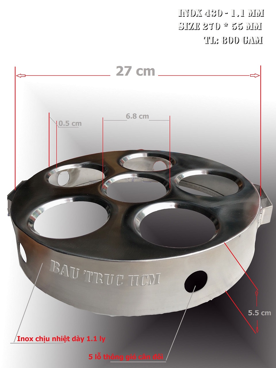 KHUÔN BÁNH CĂN, BÁNH KHỌT INOX NẤU BẾP GA