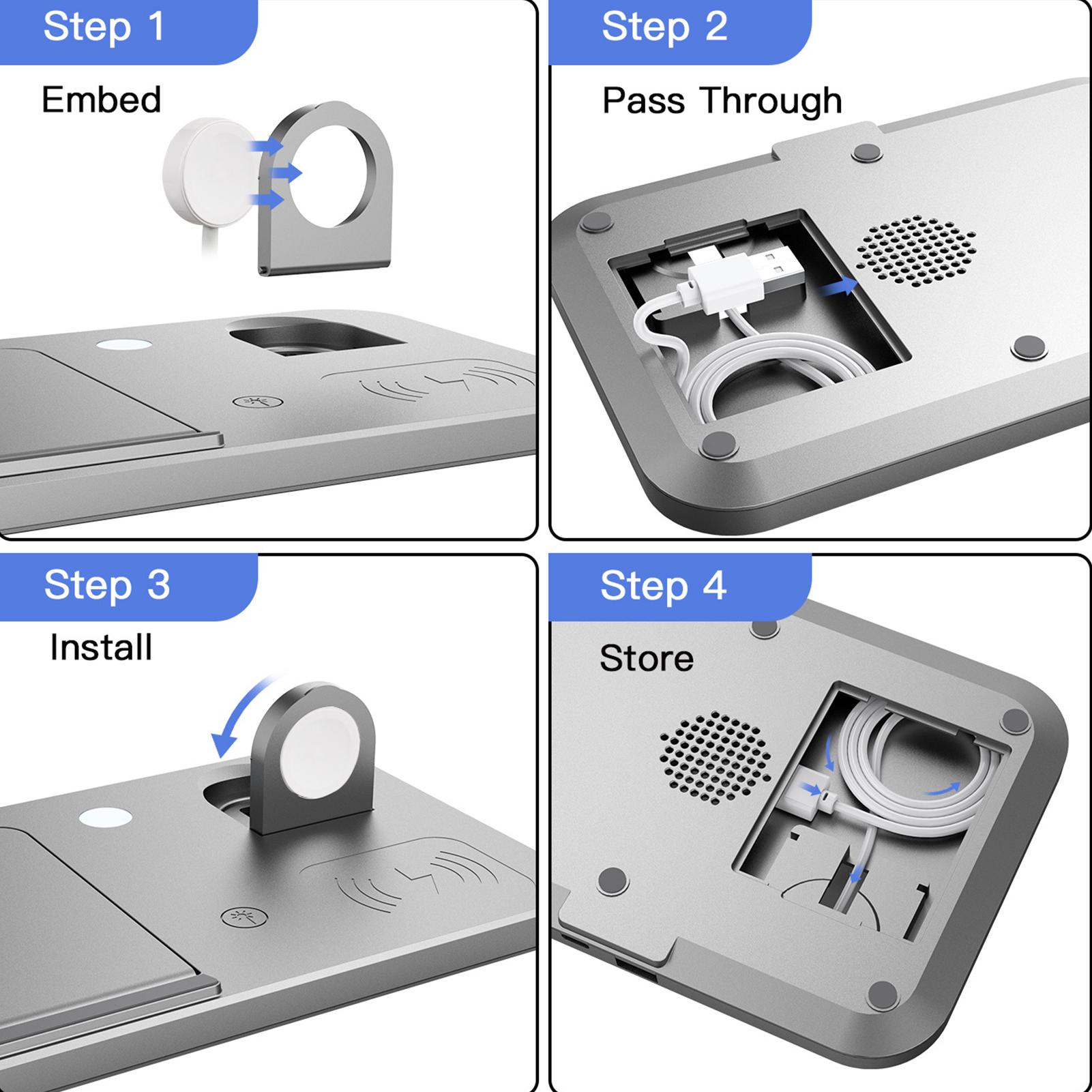 Chân Đế Sạc Không Dây Airpods 5 Trong 1 Nhanh Chóng Thay Thế Cho Iphone12 11 X Xr Xs Samsung Galaxy S9 S8 Iwatch 5 4 3 2 1