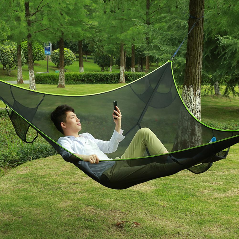 Võng Cắm Trại Ngoài Trời Gấp Di Động Tam Giác Thảm Võng Treo Giường Trên Không Thảm Cây Nhà Đi Bộ Đường Dài Cắm Trại Phụ Kiện