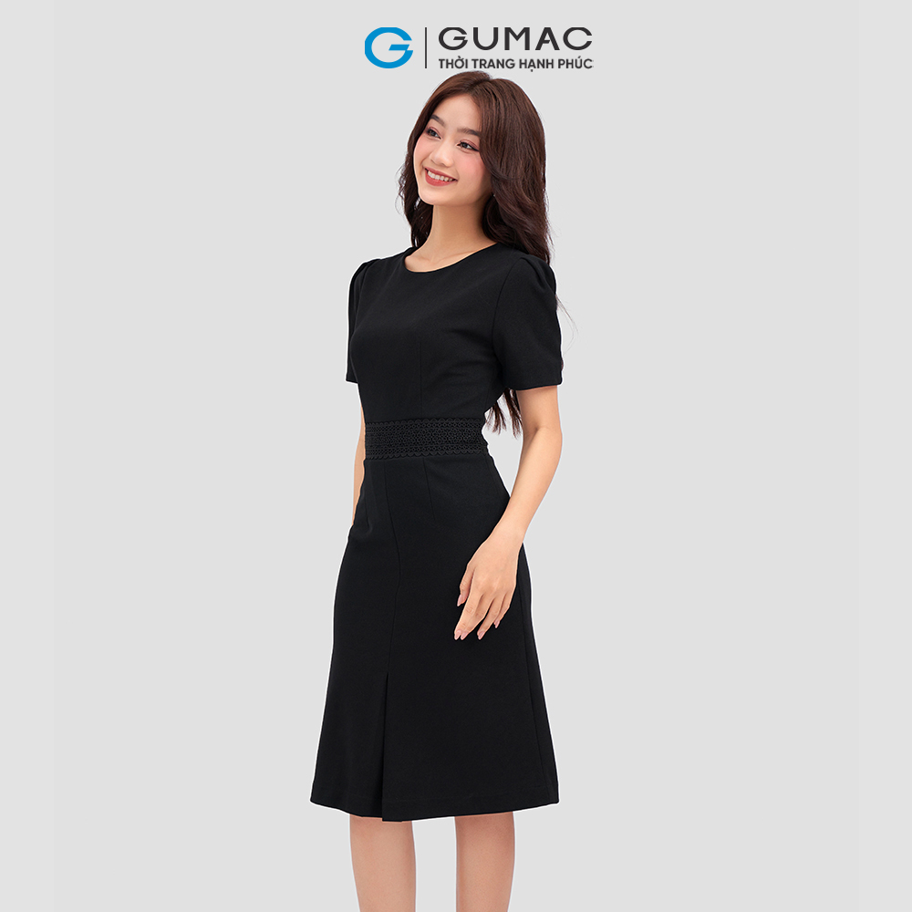 Đầm phối ren bản eo DC12077 thời trang GUMAC