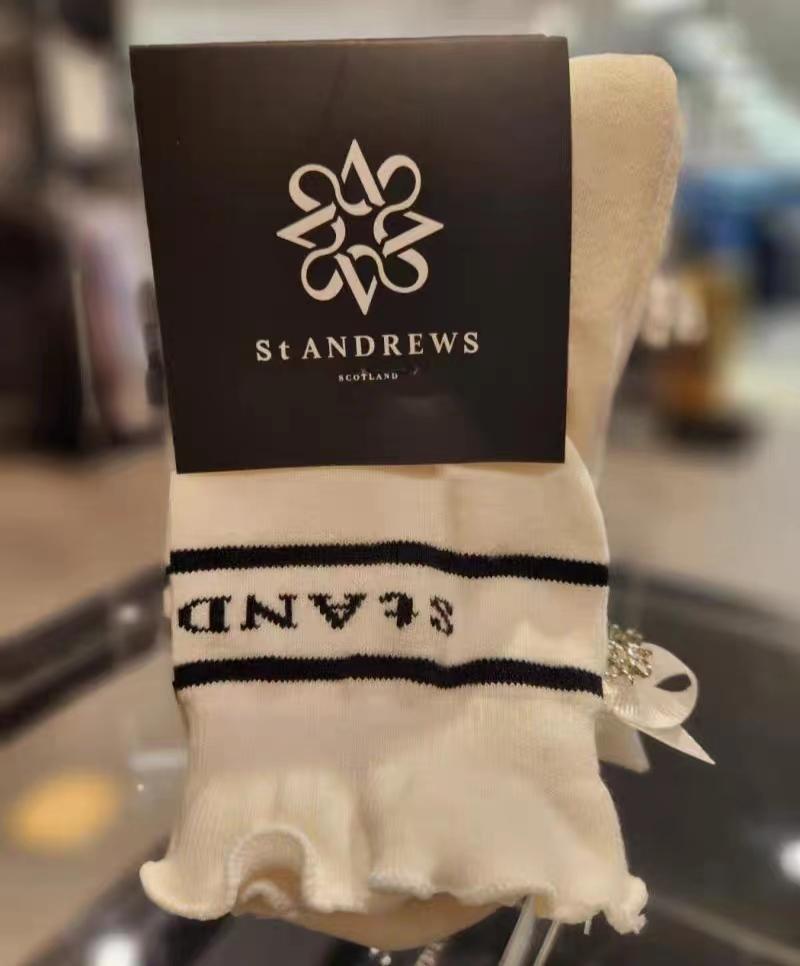 Mới St Golf Tất Thời Trang Nữ Bóng Tất Nơ Trung Tay Tất Đen Trắng Cotton Golf Chống Trơn Trượt Thoáng Khí tất Color: White and Black