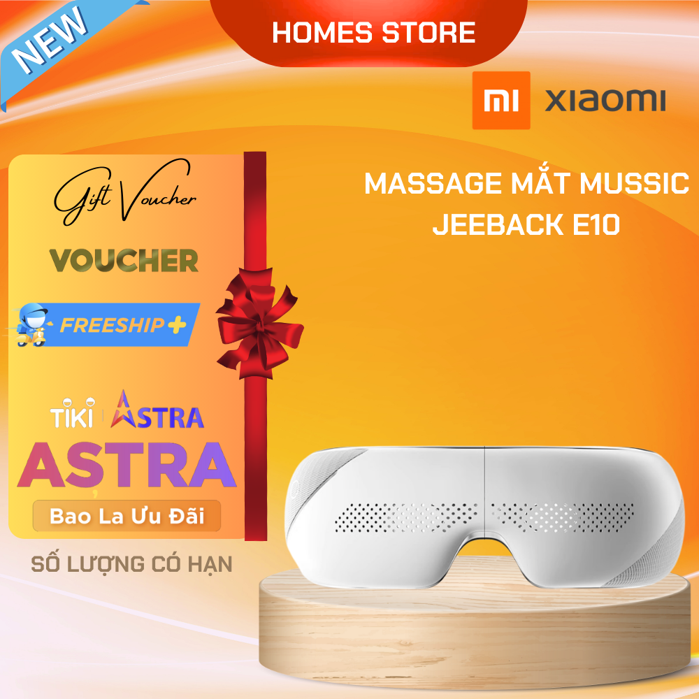 Máy Massage Mắt Bấm Huyệt 3D Xiaomi Jeeback E10 Nghe Nhạc Kết Hợp Sưởi Nhiệt Có Kết Nối App Điện Thoại - Hàng Chính Hãng