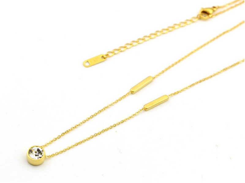 Dây Chuyền Titan Ko Đen Mặt Đá Nhỏ Xinh TT 2803 - 1 Cái