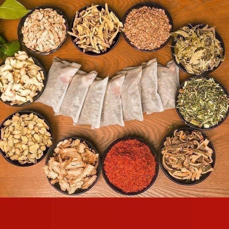 Túi 100 Gói Thảo Dược Ngâm Chân Dạng Sủi &amp; Túi Lọc Đông Y - Thải Độc Giảm Đau Nhức - Tê Chân - Giảm Hôi Chân Đủ Vị