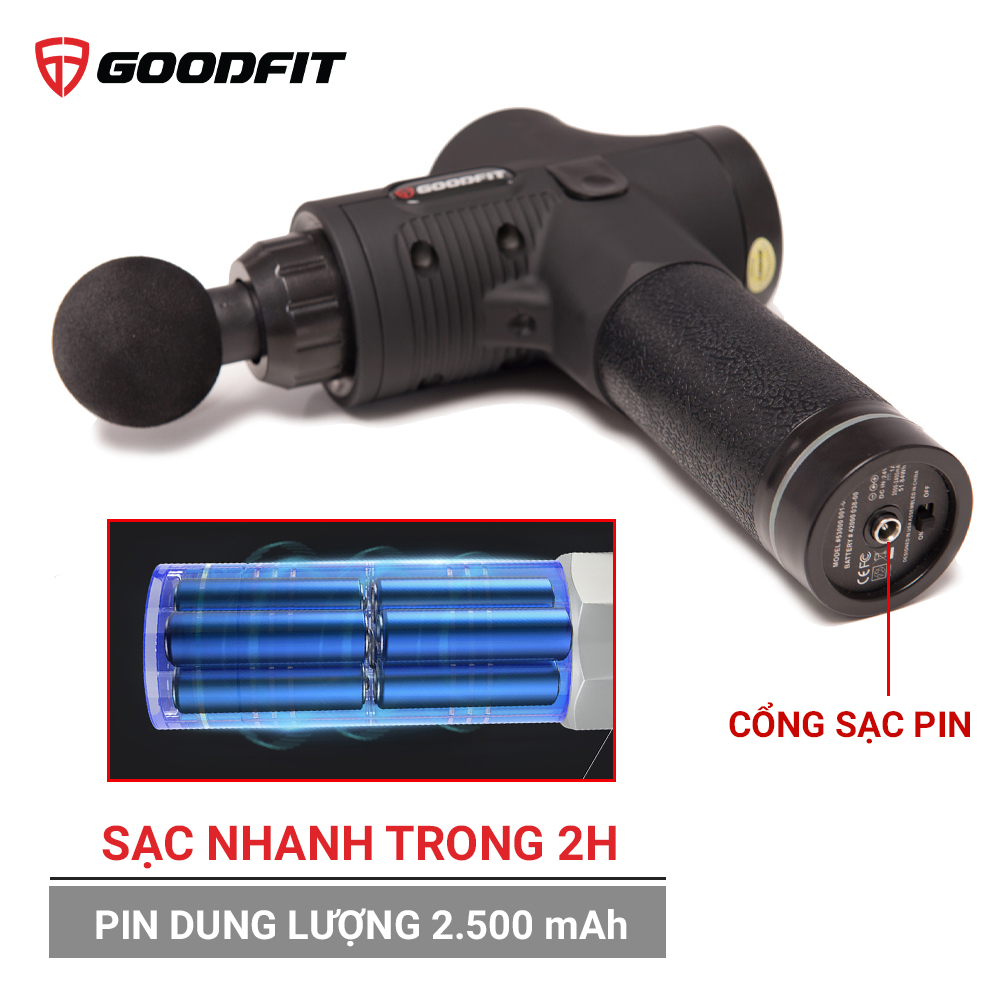 Máy mát xa cầm tay Massage Gun chính hãng GoodFit GF211MG