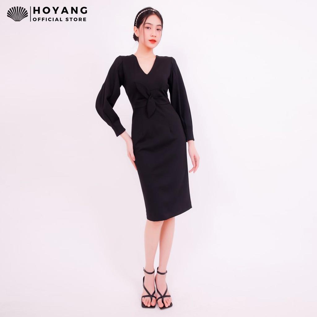 Đầm Body Đen Tay Dài Thanh Lịch HOYANG DHY13