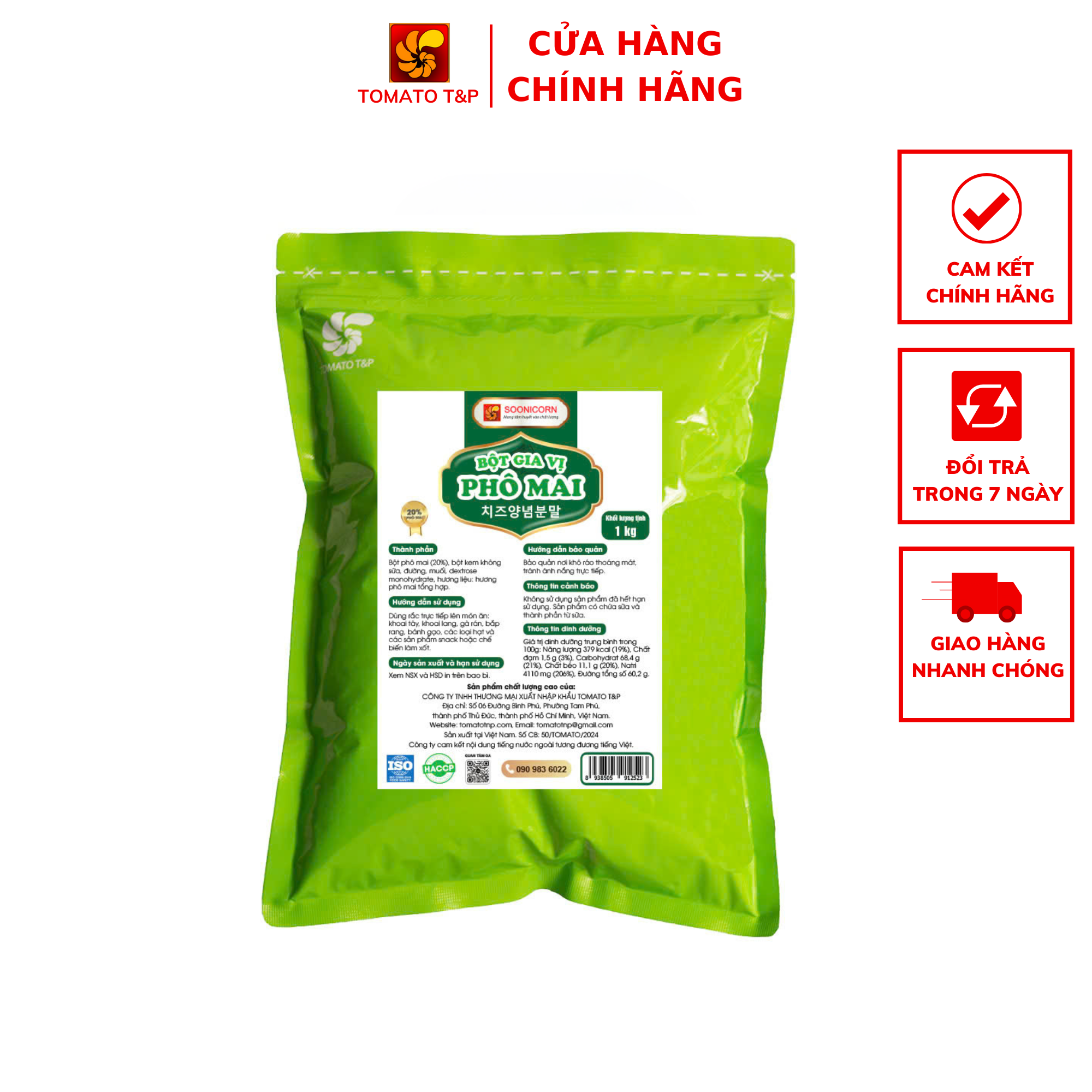 Bột Gia Vị Phô Mai - Gói 1 Kg - Tomato T&P