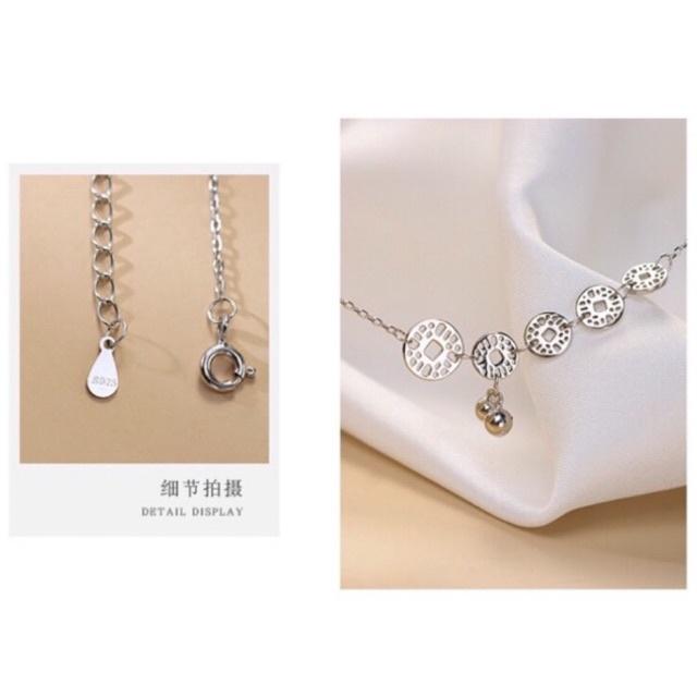 Lắc chân bạc charm tròn