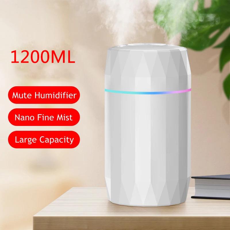 1200ML Máy Tạo Độ Ẩm Không Khí Điện Siêu Mát Phun Sương Tạo Phun Sương Tạo Ẩm Hình Ếch Con Máy Lọc LED Tinh Dầu Hương Thơm Khuếch Tán Nhà Xe Đôi Xịt