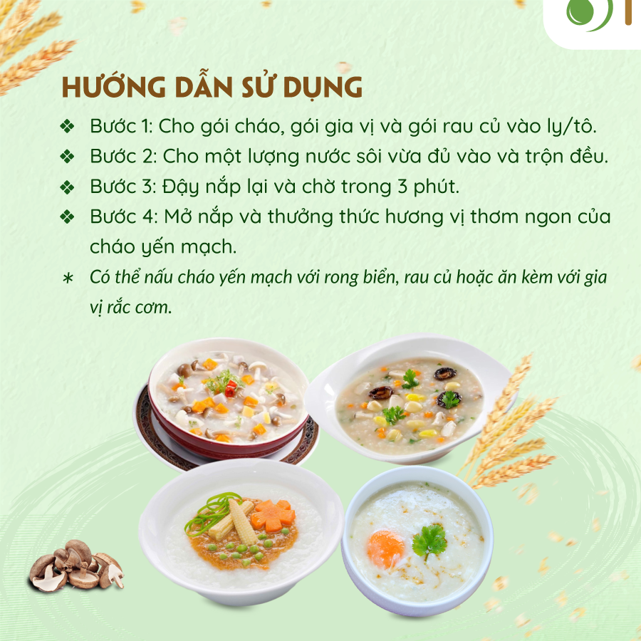 Cháo yến mạch gạo lứt gói ăn liền dinh dưỡng tiện lợi 50g TÂM MINH FOODS