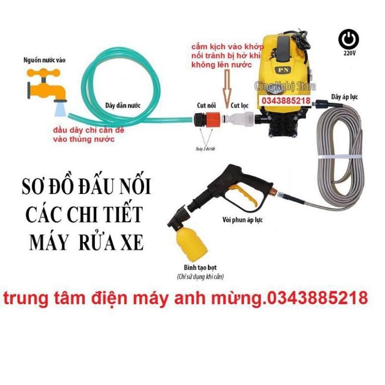 Máy rửa xe áp lực cao Sakura 2500w dây 15 mét