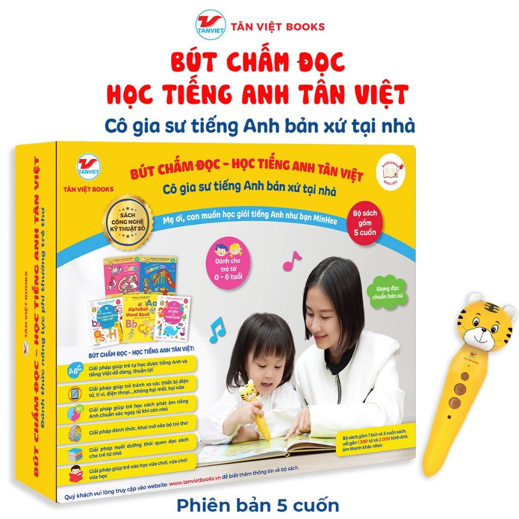 Bộ sách 5 cuốn: Bút chấm đọc - Học tiếng Anh Tân Việt - Bộ sách học tiếng Anh cho trẻ - Tân Việt - Bản Quyền