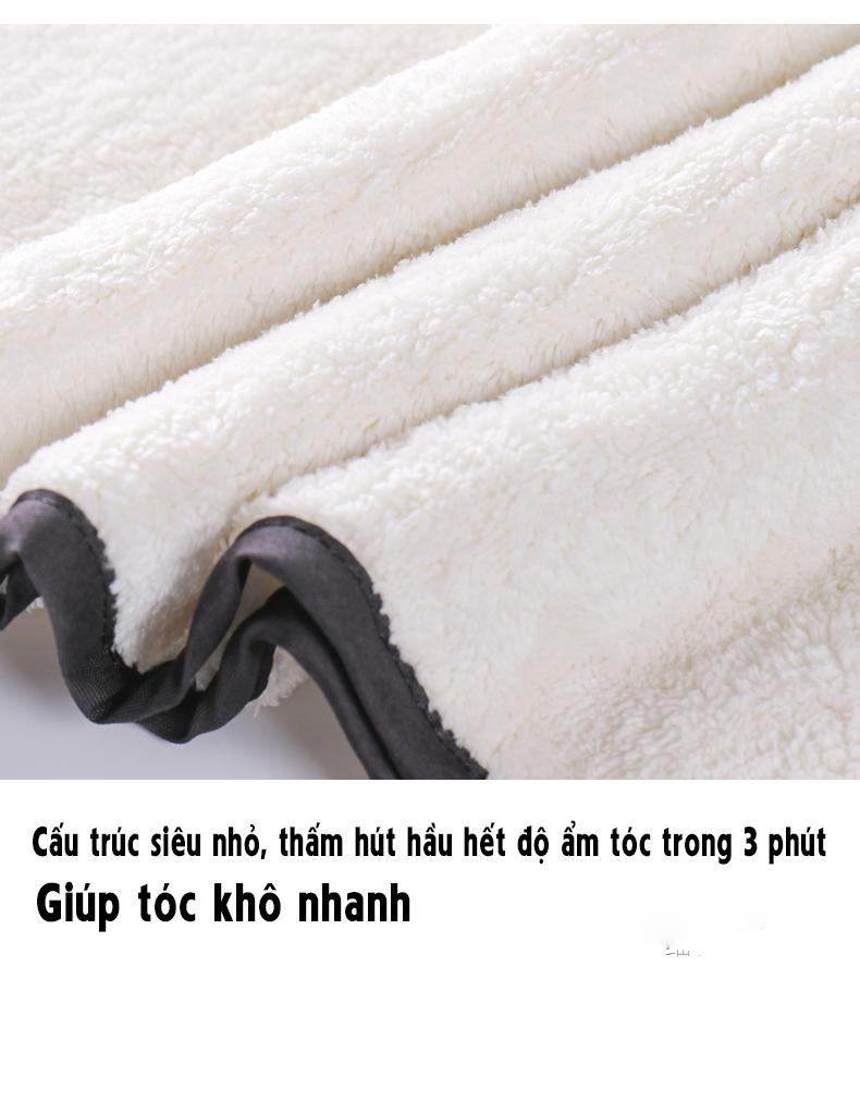 Combo 2 Khăn cuốn ủ tóc thêu chữ mẫu  mới siêu mềm mịn lau khô nhanh thấm hút tốt