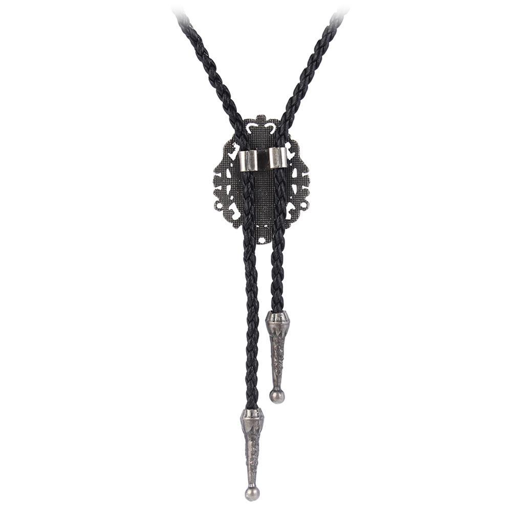 2X Vintage Western Cowboy Boho Tie Pendant Necklace Collar-Black