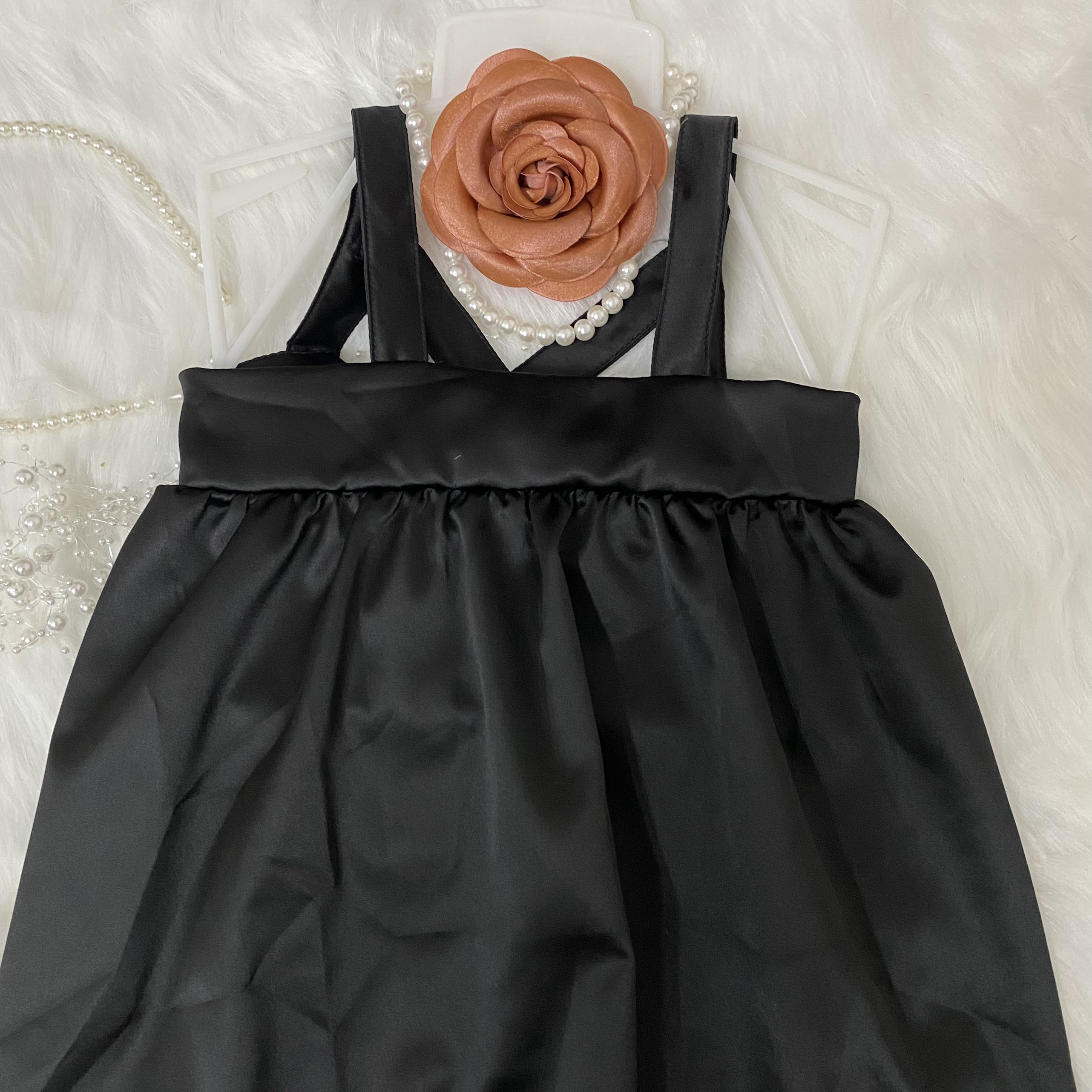 Đầm bé gái dây đen BabyDoll 8-23kg Angel Baby Thời Trang Thiết Kế