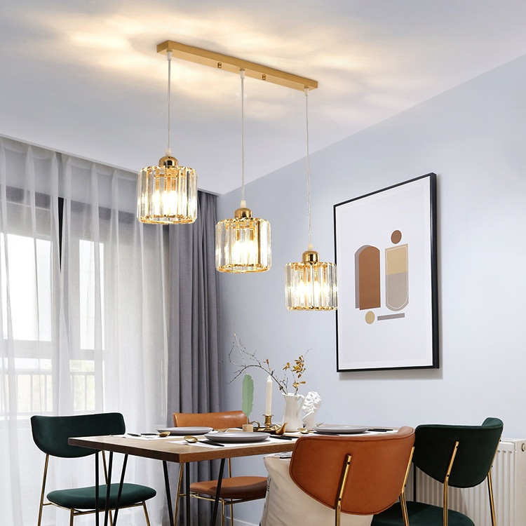 Đèn Thả Ugot Pha Lê Trang Trí Nội Thất - Kèm Bóng Led Và Đế Ốp Trần - Đế Ngang Vàng