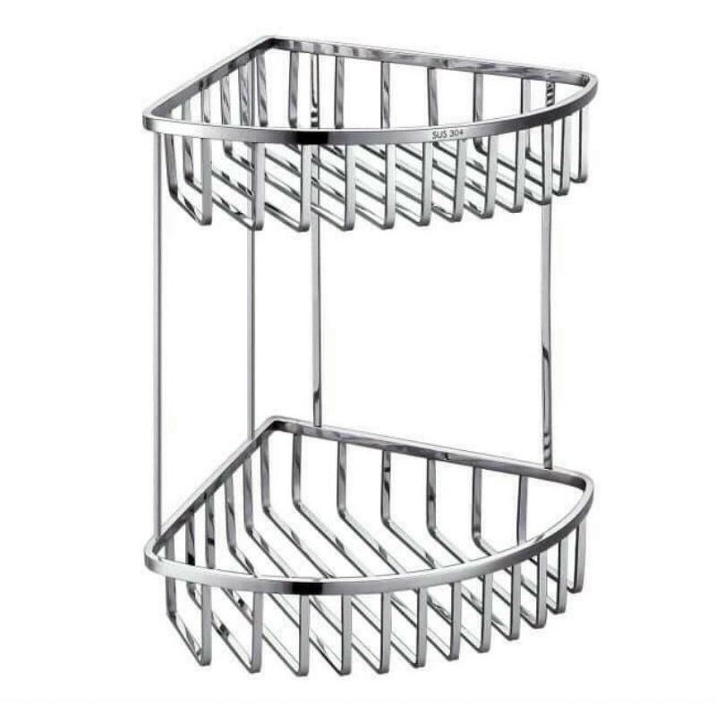 Kệ góc 2 tầng inox 304 nan to