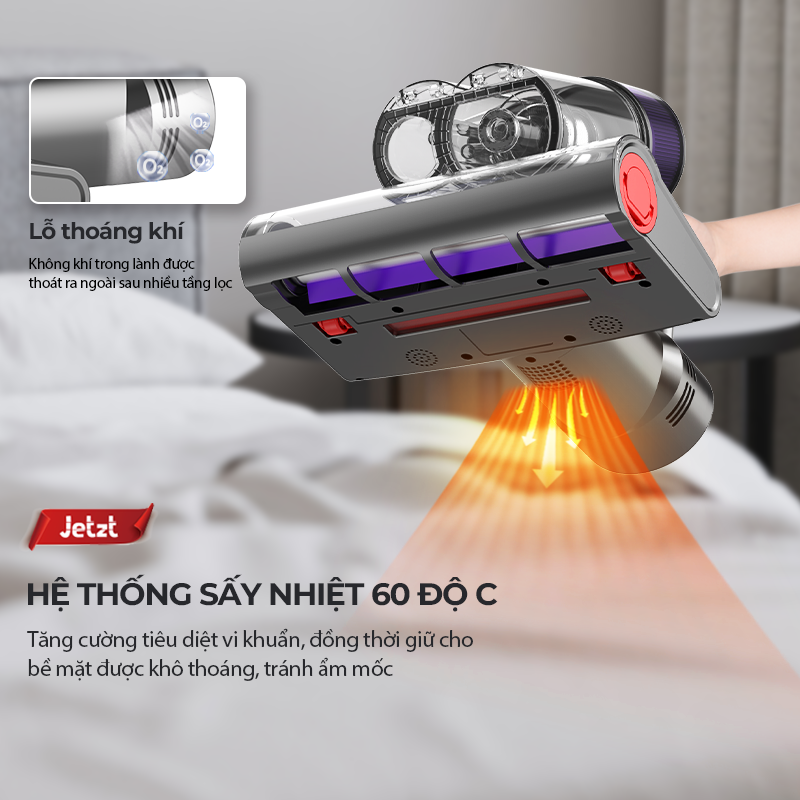 Máy hút bụi giường đệm diệt khuẩn UV JETZT J17, hàng chính hãng