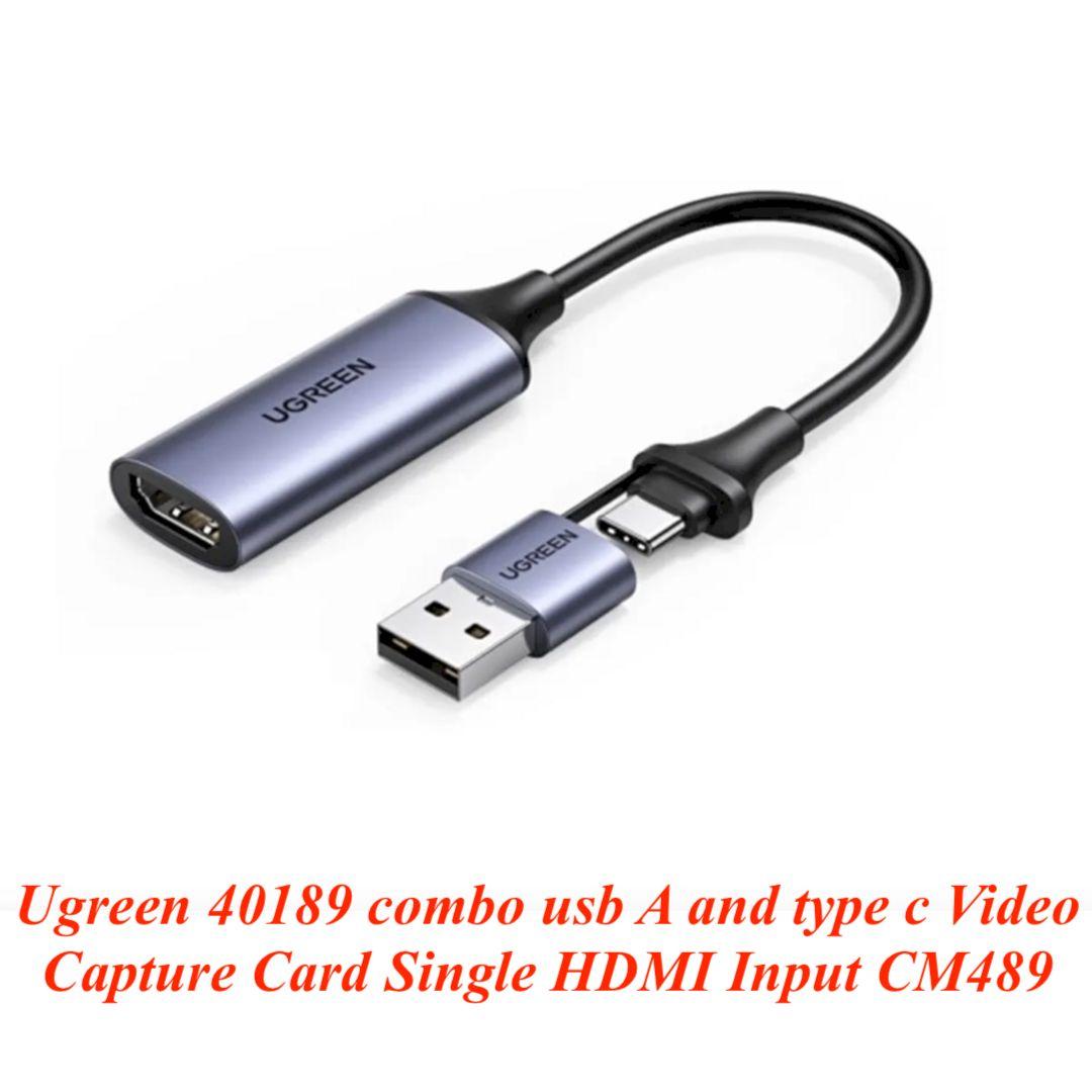 Ugreen UG40189CM489TK 15CM 4K 60Hz HD 1080P Cáp chuyển USB + USB-C sang HDMI âm dùng ghi hình Livestream Capture - HÀNG CHÍNH HÃNG