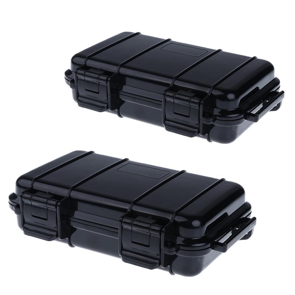2pcs Outdoor Shockproof Airtight Waterproof Box Container Storage Carry Case Size S + L