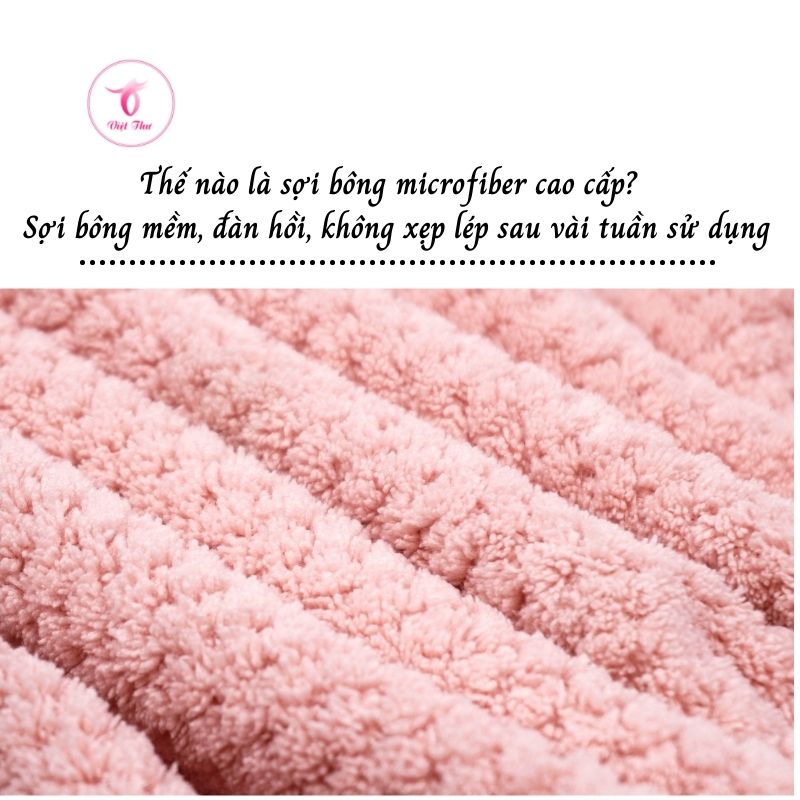 Khăn tắm cao cấp Việt Thư, khăn tắm sợi microfiber ngoại nhập siêu mềm, siêu thấm, 70x140 cm, 320gr - Hàng Chính Hãng